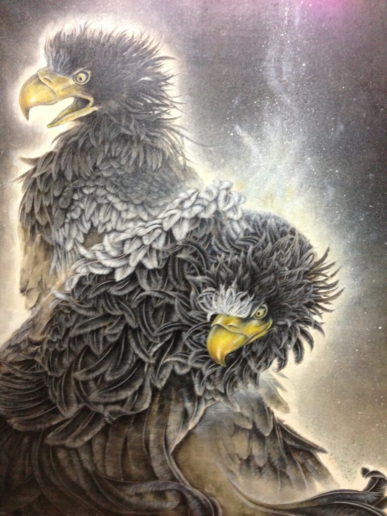 鷲の日本画