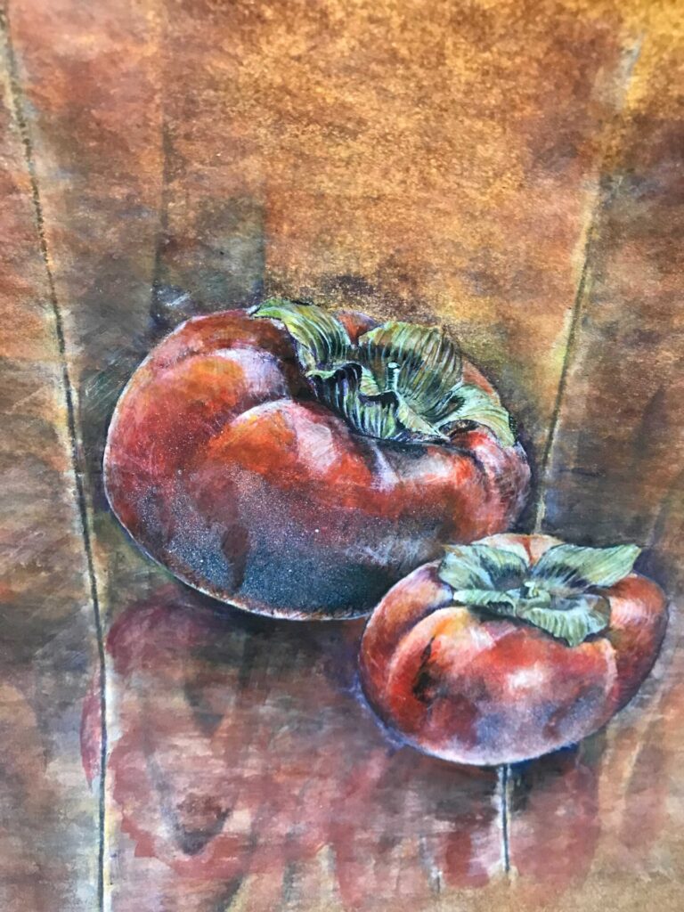 柿の日本画